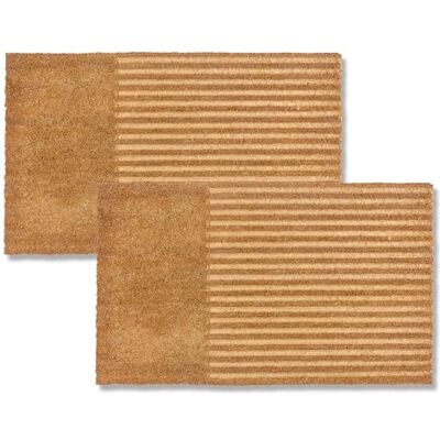 Astra felpudo Moderno Estera de Coco Set de 2 45x75cm Rayas Naturaleza Antideslizante Atrapa la Suciedad Robusto Interior Exterior Astra felpudo Moderno Estera de Coco Set de 2 45x75cm Rayas Naturaleza Antideslizante Atrapa la Suciedad Robusto Interior Exterior
