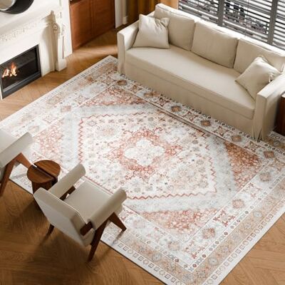 VEVOR Alfombra Suave de 2,7x3,7 m Alfombra de Área Pelo Corto Antideslizante Resistente al Desgarro Elegante Ideal para Dormitorio, Oficina, Sala de Estar, Habitación Infantil, Entrada, Marrón Rojo VEVOR Alfombra Suave de 2,7x3,7 m Alfombra de Área Pelo Corto Antideslizante Resistente al Desgarro Elegante Ideal para Dormitorio, Oficina, Sala de Estar, Habitación Infantil, Entrada, Marrón Rojo