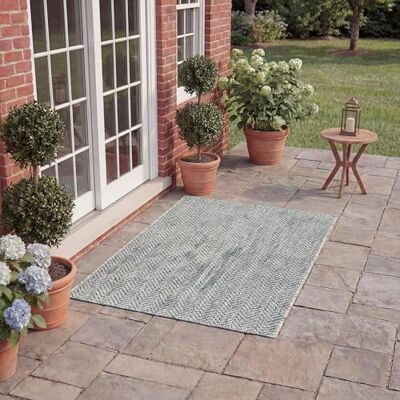 Safavieh Alfombra Contemporáneas para Sala de Estar, Comedor, Dormitorio Courtyard Collection, Pelo Corto, Gris y Azul Marino, 61 X 109 cm Safavieh Alfombra Contemporáneas para Sala de Estar, Comedor, Dormitorio Courtyard Collection, Pelo Corto, Gris y Azul Marino, 61 X 109 cm