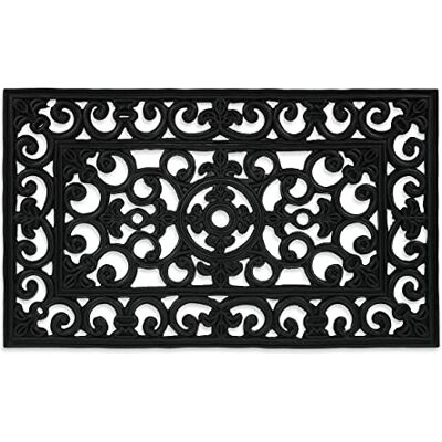 Relaxdays Felpudo Goma, 45x75 cm, Resistente Intemperie, Antideslizante, Alfombra para Entrada de casa, Moqueta, Negro Relaxdays Felpudo Goma, 45x75 cm, Resistente Intemperie, Antideslizante, Alfombra para Entrada de casa, Moqueta, Negro