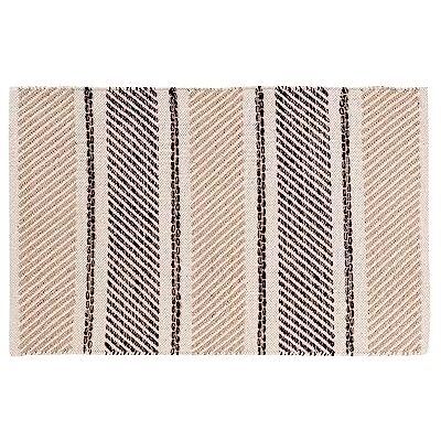Douceur d'Intérieur Silves Alfombra, Rectangular, 60 x 90 cm, Negra, algodón/poliéster de fantasía e Hilos Metalizados Douceur d'Intérieur Silves Alfombra, Rectangular, 60 x 90 cm, Negra, algodón/poliéster de fantasía e Hilos Metalizados