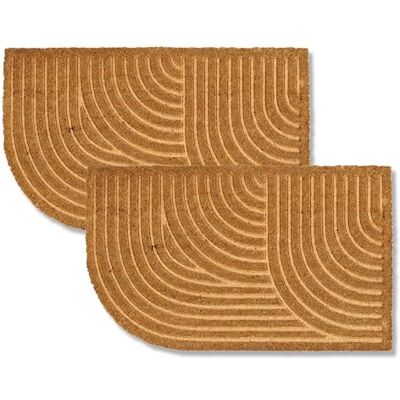 Astra felpudo Moderno Estera de Coco Set de 2 45x75cm Redondo Natural Antideslizante Atrapa la Suciedad Robusto Interior Exterior Cubierto Astra felpudo Moderno Estera de Coco Set de 2 45x75cm Redondo Natural Antideslizante Atrapa la Suciedad Robusto Interior Exterior Cubierto