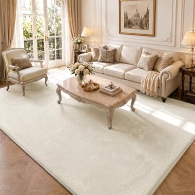 VOUNOT ® Alfombra Moderna para Salón 240x340 cm, Pelo Corto Suave y Lavable, con Base y Alfombrilla Antideslizante Doble, para Dormitorio o Habitación, Beige VOUNOT ® Alfombra Moderna para Salón 240x340 cm, Pelo Corto Suave y Lavable, con Base y Alfombrilla Antideslizante Doble, para Dormitorio o Habitación, Beige