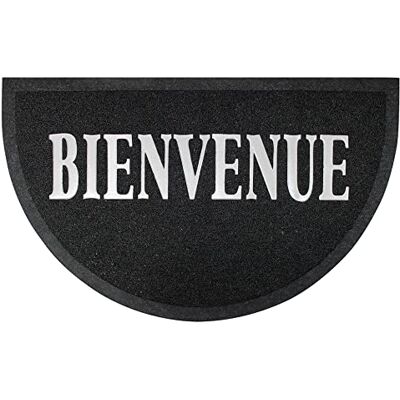 Douceur d'Intérieur Felpudo semicircular de PVC, PVC, Negro/Gris, 45x1x75 cm Douceur d'Intérieur Felpudo semicircular de PVC, PVC, Negro/Gris, 45x1x75 cm