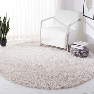 Safavieh Alfombra Shag Sala de Estar, Comedor, Dormitorio August Shag Collection, Pelo Corto, Beige, 101 X 159 cm Safavieh Alfombra Shag Sala de Estar, Comedor, Dormitorio August Shag Collection, Pelo Corto, Beige, 101 X 159 cm