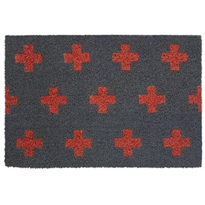 Premier Housewares Felpudo (40 x 60 x 2 cm), diseño de Cruz en Color Gris y Rojo Premier Housewares Felpudo (40 x 60 x 2 cm), diseño de Cruz en Color Gris y Rojo