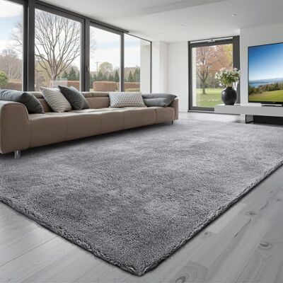 VEVOR Alfombra de Pelo Largo 3048 x 2438 mm, Mullida, de Triple Capa, para Salón, Dormitorio y Salón, Suave como Una Nube y sin Pelusa, Forma de Rectángulo, Color Gris, Altura del Pelo 35 mm VEVOR Alfombra de Pelo Largo 3048 x 2438 mm, Mullida, de Triple Capa, para Salón, Dormitorio y Salón, Suave como Una Nube y sin Pelusa, Forma de Rectángulo, Color Gris, Altura del Pelo 35 mm