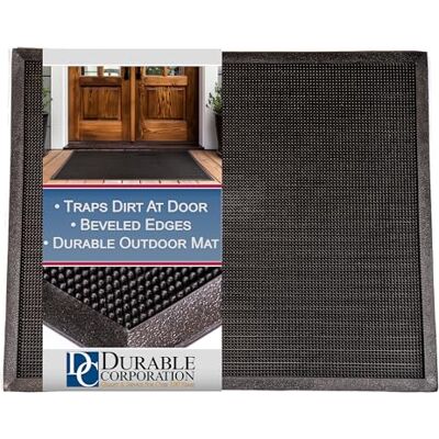 Durable Alfombrilla de Entrada para Exteriores de Goma Resistente y Duradera., Caucho, Negro, 16" x 24 Durable Alfombrilla de Entrada para Exteriores de Goma Resistente y Duradera., Caucho, Negro, 16" x 24