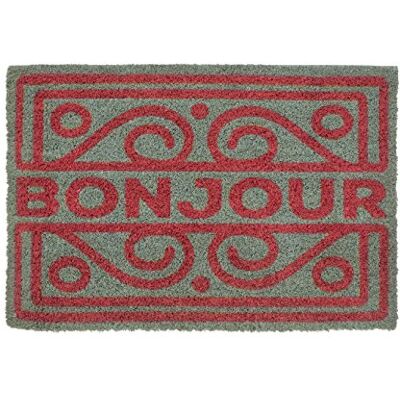 Premier Housewares – Bonjour Felpudo, Coco, PVC, Rojo/Gris, 40 x 60 x 2 cm Premier Housewares – Bonjour Felpudo, Coco, PVC, Rojo/Gris, 40 x 60 x 2 cm