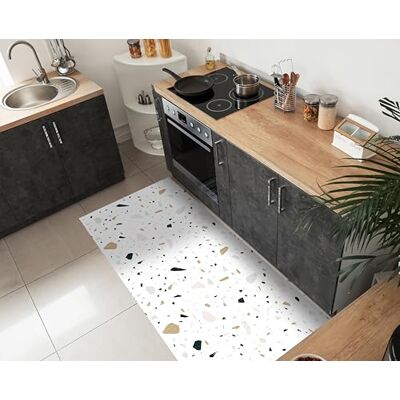 VINILIKO Design Alfombra Vinílica Terrazzo Aquiles 66x180 cm Antideslizante, Impermeable, Lavable Varios Tamaños Alfombra Vinilo Salón, Cocina VINILIKO Design Alfombra Vinílica Terrazzo Aquiles 66x180 cm Antideslizante, Impermeable, Lavable Varios Tamaños Alfombra Vinilo Salón, Cocina