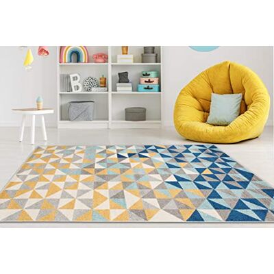 Carpeto Rugs Carpeto Alfombra Salón 160x220cm Azul Amarillo Geométrico Suave Pelo Corto Alfombra para Dormitorio Oficina Comedor Suelo Radiante Fácil de Limpiar Resistente a Detergentes Sintético Moderno Vistoso Carpeto Rugs Carpeto Alfombra Salón 160x220cm Azul Amarillo Geométrico Suave Pelo Corto Alfombra para Dormitorio Oficina Comedor Suelo Radiante Fácil de Limpiar Resistente a Detergentes Sintético Moderno Vistoso