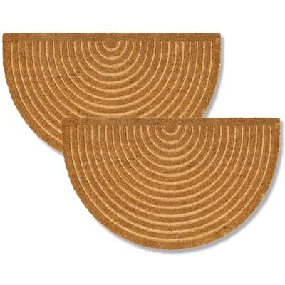 Astra Moderno felpudo puerta casa, 2 unidades, 45 x 75 cm, semicircular, natural, antideslizante, interior exterior Astra Moderno felpudo puerta casa, 2 unidades, 45 x 75 cm, semicircular, natural, antideslizante, interior exterior