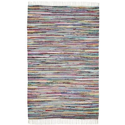 andiamo Alfombra Boho Multi de 100% algodón, Alfombra Tejida a Mano con Flecos, Multicolor, 50 cm x 80 cm andiamo Alfombra Boho Multi de 100% algodón, Alfombra Tejida a Mano con Flecos, Multicolor, 50 cm x 80 cm