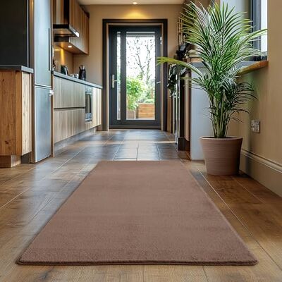SIMPEX Alfombra Runner Marrón 80x150 cm Alfombra de Pelo Corto Lavable, Antideslizante y Suave, Diseño Monocromático Moderno para Dormitorio, Cocina y Pasillo SIMPEX Alfombra Runner Marrón 80x150 cm Alfombra de Pelo Corto Lavable, Antideslizante y Suave, Diseño Monocromático Moderno para Dormitorio, Cocina y Pasillo