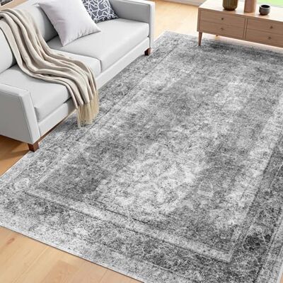 VEVOR Alfombra Suave de 1,8 x 2,7 m Alfombra de Área Pelo Corto Antideslizante Resistente al Desgarro Elegante Ideal para Dormitorio, Oficina, Sala de Estar, Habitación Infantil, Entrada, Gris VEVOR Alfombra Suave de 1,8 x 2,7 m Alfombra de Área Pelo Corto Antideslizante Resistente al Desgarro Elegante Ideal para Dormitorio, Oficina, Sala de Estar, Habitación Infantil, Entrada, Gris