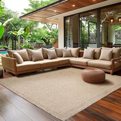 SIMPEX Alfombra Exterior Diseño Unicolor Beige 140x200 cm SIMPEX Alfombra Exterior Diseño Unicolor Beige 140x200 cm