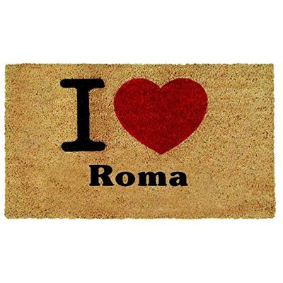 Gift Maker I Love Roma Amo la MIA Ciudad Felpudo Coco Fondo PVC 40325 Alfombra Fuera Puerta Gift Maker I Love Roma Amo la MIA Ciudad Felpudo Coco Fondo PVC 40325 Alfombra Fuera Puerta