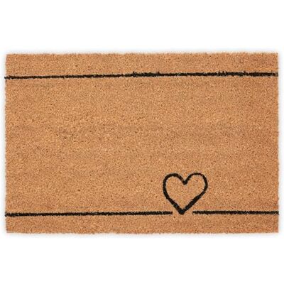 Relaxdays Felpudo de Entrada, Coco, Alfombrilla para Puerta, Corazón, 40x60 cm, Interior y Exterior, Natural y Negro Relaxdays Felpudo de Entrada, Coco, Alfombrilla para Puerta, Corazón, 40x60 cm, Interior y Exterior, Natural y Negro