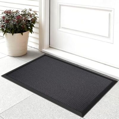Euqvunn 3D Mesh Felpudo Exterior, 45 × 75 cm Perfil Bajo Alfombra Entrada, Felpudos Entrada Casa Antideslizantes y Fáciles de Limpiar, para Porche Cubierto, Entrada, Patio, Jardín, Exterior (Negro) Euqvunn 3D Mesh Felpudo Exterior, 45 × 75 cm Perfil Bajo Alfombra Entrada, Felpudos Entrada Casa Antideslizantes y Fáciles de Limpiar, para Porche Cubierto, Entrada, Patio, Jardín, Exterior (Negro)