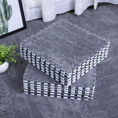smabee Alfombra entrelazada de Espuma EVA Suave y esponjosa, Alfombra Protectora para el Suelo, tapete de Juego para niños, habitación de los niños, Sala de Estar, Dormitorio (12 Piezas, Gris) smabee Alfombra entrelazada de Espuma EVA Suave y esponjosa, Alfombra Protectora para el Suelo, tapete de Juego para niños, habitación de los niños, Sala de Estar, Dormitorio (12 Piezas, Gris)