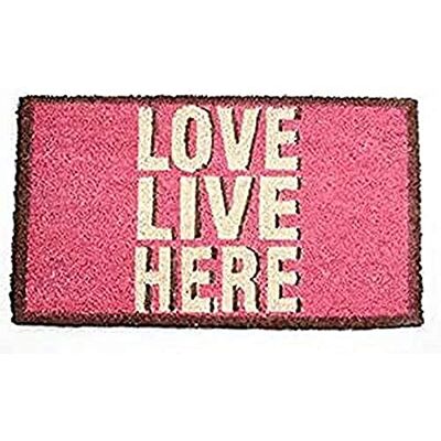La Finesse Decorativo Coir Alfombra de Puerta de Entrada, Love Live Here, 70 cm x 40 cm La Finesse Decorativo Coir Alfombra de Puerta de Entrada, Love Live Here, 70 cm x 40 cm