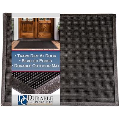 Durable Corporation-396S2432 Alfombrilla de Goma Resistente para Entrada al Aire Libre, 60 x 81 cm, Color Negro Durable Corporation-396S2432 Alfombrilla de Goma Resistente para Entrada al Aire Libre, 60 x 81 cm, Color Negro