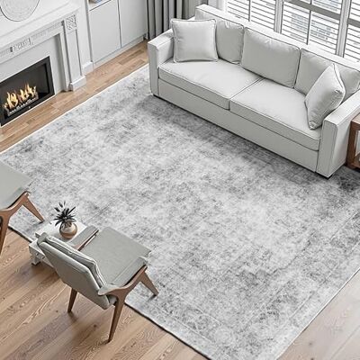 VEVOR Alfombra Suave de 2,7 x 3,7 m Alfombra de Área Pelo Corto Antideslizante Resistente al Desgarro Elegante Ideal para Dormitorio, Oficina, Sala de Estar, Habitación Infantil, Entrada, Gris VEVOR Alfombra Suave de 2,7 x 3,7 m Alfombra de Área Pelo Corto Antideslizante Resistente al Desgarro Elegante Ideal para Dormitorio, Oficina, Sala de Estar, Habitación Infantil, Entrada, Gris