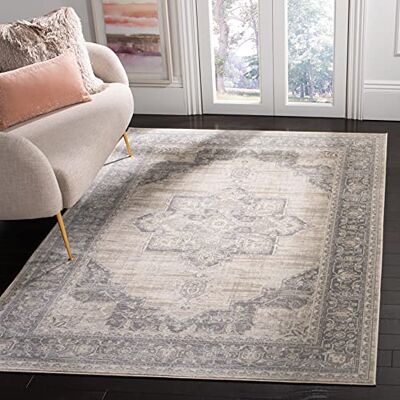 Safavieh Brentwood Collection Alfombra Decorativa de 2 x 4 pies, Color Crema y Gris, diseño Desgastado de medallón, no desprende Pelusa, fácil Cuidado, Ideal para Zonas de Alto tránsito en Entrada Safavieh Brentwood Collection Alfombra Decorativa de 2 x 4 pies, Color Crema y Gris, diseño Desgastado de medallón, no desprende Pelusa, fácil Cuidado, Ideal para Zonas de Alto tránsito en Entrada