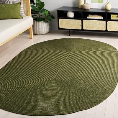 Safavieh Alfombra Contemporáneas para Sala de Estar, Comedor, Dormitorio Lavable a máquina et Reversible Braided Collection, Pelo Corto, Verde, 150 x 243 cm Safavieh Alfombra Contemporáneas para Sala de Estar, Comedor, Dormitorio Lavable a máquina et Reversible Braided Collection, Pelo Corto, Verde, 150 x 243 cm