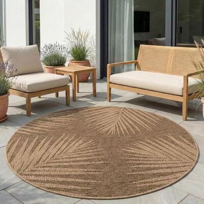 Carpetsale24 Alfombra Exterior Redonda 80 cm Beige, Resistente a la Intemperie Fácil de Limpiar, Alfombra Estilo Yute para Balcón Cocina Entrada, Apta Interior Exterior Carpetsale24 Alfombra Exterior Redonda 80 cm Beige, Resistente a la Intemperie Fácil de Limpiar, Alfombra Estilo Yute para Balcón Cocina Entrada, Apta Interior Exterior