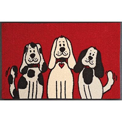 Wash+Dry Alfombra Three Dogs 50x75, Rojo Wash+Dry Alfombra Three Dogs 50x75, Rojo