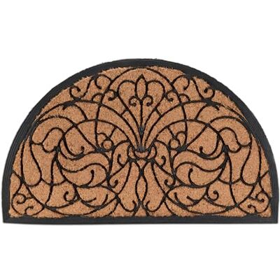 Relaxdays Felpudo Semicircular, Alfombrilla Entrada, Coco y Goma, Medialuna, Elegante, 100x60cm, Antideslizante, Natural Relaxdays Felpudo Semicircular, Alfombrilla Entrada, Coco y Goma, Medialuna, Elegante, 100x60cm, Antideslizante, Natural