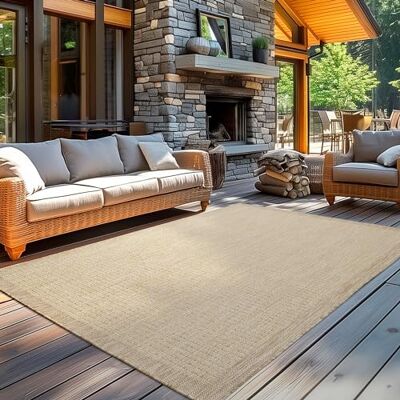 Carpetsale24 Alfombra Exterior Interior Resistente a la Intemperie, Impermeable 120 x 170 cm Beige Alfombra de Cocina de Tejido Plano, Unicolor Alfombras Exterior para Balcón, Terraza y Jardín Carpetsale24 Alfombra Exterior Interior Resistente a la Intemperie, Impermeable 120 x 170 cm Beige Alfombra de Cocina de Tejido Plano, Unicolor Alfombras Exterior para Balcón, Terraza y Jardín