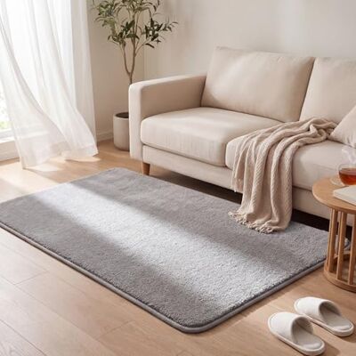 VOUNOT ® Alfombra Moderna para Salón 120x160 cm, Pelo Corto Suave y Lavable, con Base y Alfombrilla Antideslizante Doble, para Dormitorio o Habitación, Gris VOUNOT ® Alfombra Moderna para Salón 120x160 cm, Pelo Corto Suave y Lavable, con Base y Alfombrilla Antideslizante Doble, para Dormitorio o Habitación, Gris