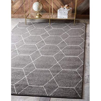 Unique Trellis Frieze Alfombra de Estilo marroquí (122 x 183 cm), Color Gris Oscuro Unique Trellis Frieze Alfombra de Estilo marroquí (122 x 183 cm), Color Gris Oscuro