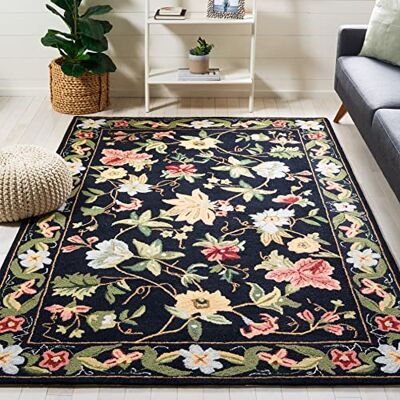 Safavieh Alfombra Tradicionales Sala de Estar, Comedor, Dormitorio Chelsea Collection, Pelo Corto, Negro y Multicolor, 84 X 145 cm Safavieh Alfombra Tradicionales Sala de Estar, Comedor, Dormitorio Chelsea Collection, Pelo Corto, Negro y Multicolor, 84 X 145 cm
