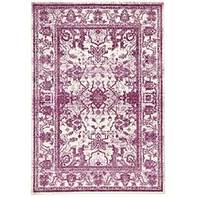 Zala Living Glorious Orient Alfombra Oriental de diseño denso Tejido Vintage de Pelo Corto, Tela Plana para Comedor, Sala de Estar, Dormitorio, Color Crema Violeta, 70 x 140 cm Zala Living Glorious Orient Alfombra Oriental de diseño denso Tejido Vintage de Pelo Corto, Tela Plana para Comedor, Sala de Estar, Dormitorio, Color Crema Violeta, 70 x 140 cm