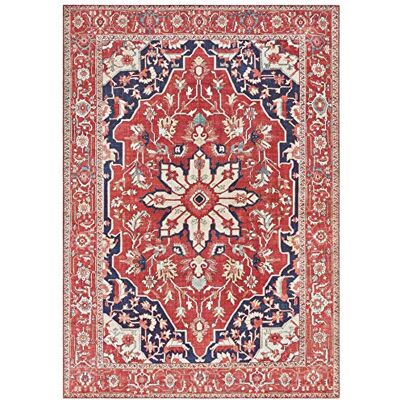 ELLE Decoration Täbriz Alfombra Oriental, Pelo Corto, Aspecto Vintage, patrón Oriental Ornamental, Alfombra clásica Oriental, para salón, Comedor, Pasillo o Dormitorio, Rojo Oriental, 80 x 150 cm ELLE Decoration Täbriz Alfombra Oriental, Pelo Corto, Aspecto Vintage, patrón Oriental Ornamental, Alfombra clásica Oriental, para salón, Comedor, Pasillo o Dormitorio, Rojo Oriental, 80 x 150 cm