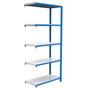 Simon Rack Librería Estanteria Oficina Auxiliar, 2100x900x300 mm, 5 Alturas, Estilo Industrial, Metálicas, Azul/Blanco Officlick Simon Rack Librería Estanteria Oficina Auxiliar, 2100x900x300 mm, 5 Alturas, Estilo Industrial, Metálicas, Azul/Blanco Officlick