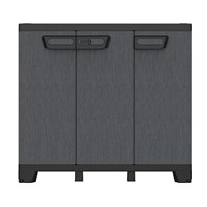 Terry Ardesia 102B, Armario Bajo de 3 Puertas, Divisor Vertical y 1 Estante Interno Regulable, Acabado Efecto Piedra, para Exterior e Interior Cubierto, de Plástico, 102 x 39 x 93,5 cm Terry Ardesia 102B, Armario Bajo de 3 Puertas, Divisor Vertical y 1 Estante Interno Regulable, Acabado Efecto Piedra, para Exterior e Interior Cubierto, de Plástico, 102 x 39 x 93,5 cm