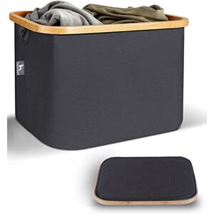 HENNEZ Cesta Almacenaje Plegable para Estantería Kallax Ikea 40L Gris Cubo Cesto Ropa Sucia Bambú Cestas de Almacenaje Organizadoras Cajas de Almacenaje Decorativa Tela Cesta Plegable Colada HENNEZ Cesta Almacenaje Plegable para Estantería Kallax Ikea 40L Gris Cubo Cesto Ropa Sucia Bambú Cestas de Almacenaje Organizadoras Cajas de Almacenaje Decorativa Tela Cesta Plegable Colada