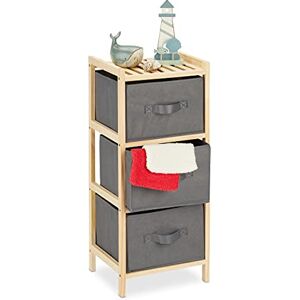 Relaxdays Estantería Baño con 3 Cestas Plegables, Almacenaje, Repisa Pequeña con Cajones, 65x28x25,5 cm, Gris Relaxdays Estantería Baño con 3 Cestas Plegables, Almacenaje, Repisa Pequeña con Cajones, 65x28x25,5 cm, Gris