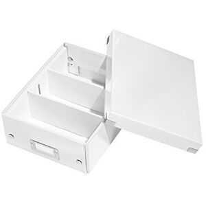 Leitz Caja Organizadora Pequeña Click & Store WOW con Compartimentos Flexibles, Portaetiquetas Metálico y Cartón Reciclado 84%, Plegable, Resistente y Laminada, Color Blanco Leitz Caja Organizadora Pequeña Click & Store WOW con Compartimentos Flexibles, Portaetiquetas Metálico y Cartón Reciclado 84%, Plegable, Resistente y Laminada, Color Blanco