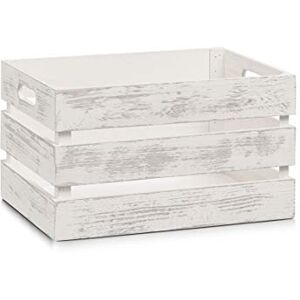 Zeller Caja de Almacenamiento, Madera, Blanco, 35x25x20,5 cm Zeller Caja de Almacenamiento, Madera, Blanco, 35x25x20,5 cm