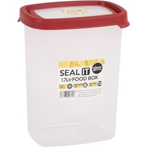 Wham Caja de almacenaje, Polipropileno, Transparente/Rojo, 1.7L Wham Caja de almacenaje, Polipropileno, Transparente/Rojo, 1.7L