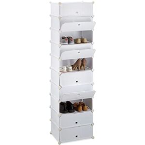 Relaxdays zapatero con 10 niveles, Plástico, Blanco, 176 x 49 x 37 cm Relaxdays zapatero con 10 niveles, Plástico, Blanco, 176 x 49 x 37 cm