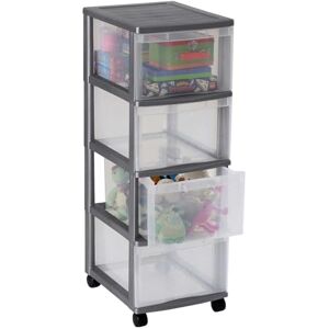 Sundis 4155002 Optimo Torre de Ordenación con 4 Cajones Polipropileno Plata 38 x 30 x 85,5 cm Sundis 4155002 Optimo Torre de Ordenación con 4 Cajones Polipropileno Plata 38 x 30 x 85,5 cm