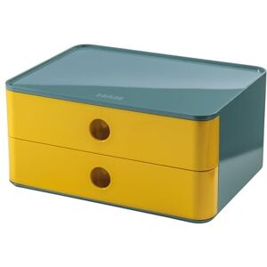 HAN Allison Smart Box Cajonera con 2 cajones y divisor, organizador de cables, apilable, para oficina, escritorio, cocina, patas de goma para muebles, , color amarillo brillante HAN Allison Smart Box Cajonera con 2 cajones y divisor, organizador de cables, apilable, para oficina, escritorio, cocina, patas de goma para muebles, , color amarillo brillante