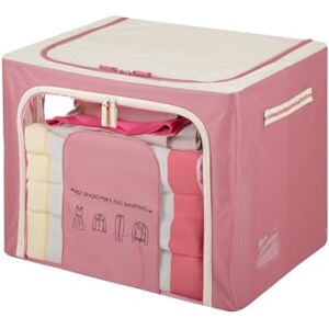 KASANOVA Caja armario 50x40x40 cm doble cremallera y texto malva KASANOVA Caja armario 50x40x40 cm doble cremallera y texto malva