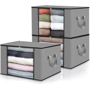 edihome , Cajas Almacenaje Ropa, Bolsas para Guardar Ropa, Organizador Armario, con Asas Reforzadas, Cajas Organizadoras, Fundas de Tela Resistente (Gris claro, Pack de 3) edihome , Cajas Almacenaje Ropa, Bolsas para Guardar Ropa, Organizador Armario, con Asas Reforzadas, Cajas Organizadoras, Fundas de Tela Resistente (Gris claro, Pack de 3)